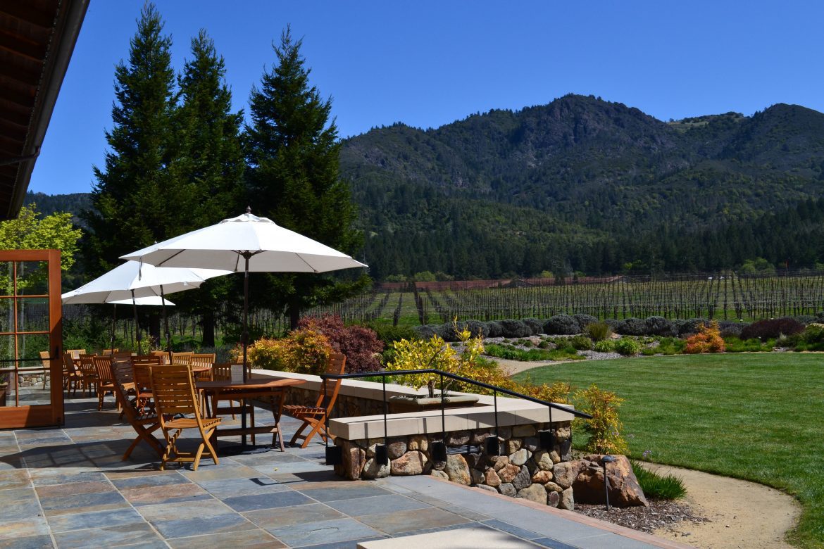 The terrace over looking the great lawn at St. Francis