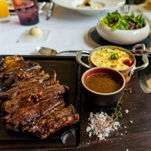 plated steak