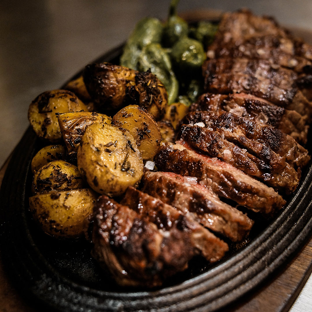 plated steak
