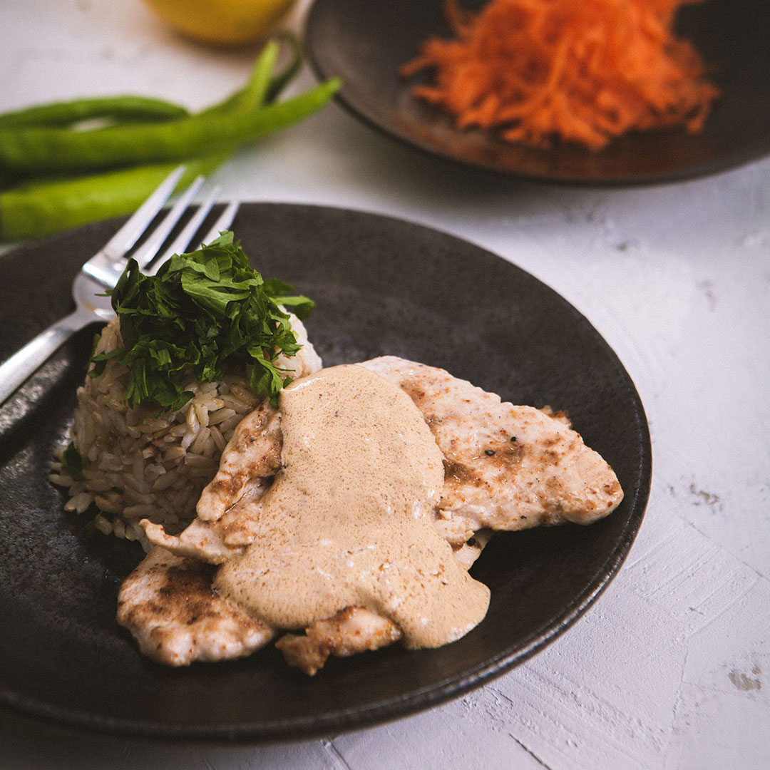 plated chicken