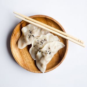 plated potstickers
