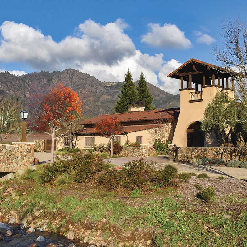 the bell tower at St. Francis Winery