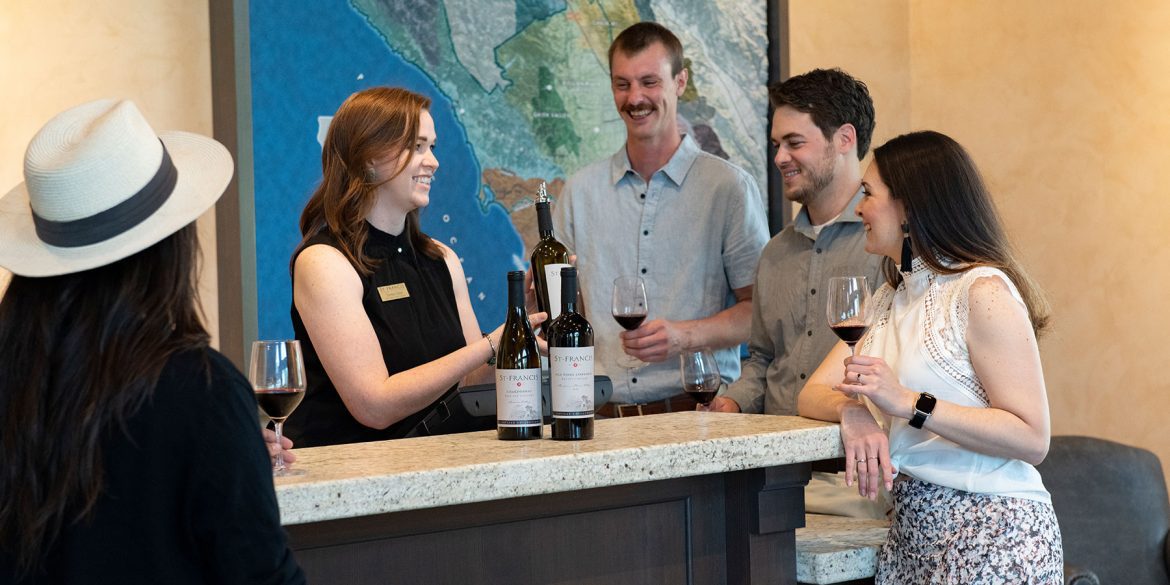 Members enjoying new wines