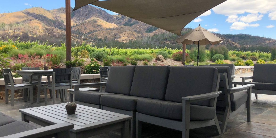 Member Terrace with Mountains in background