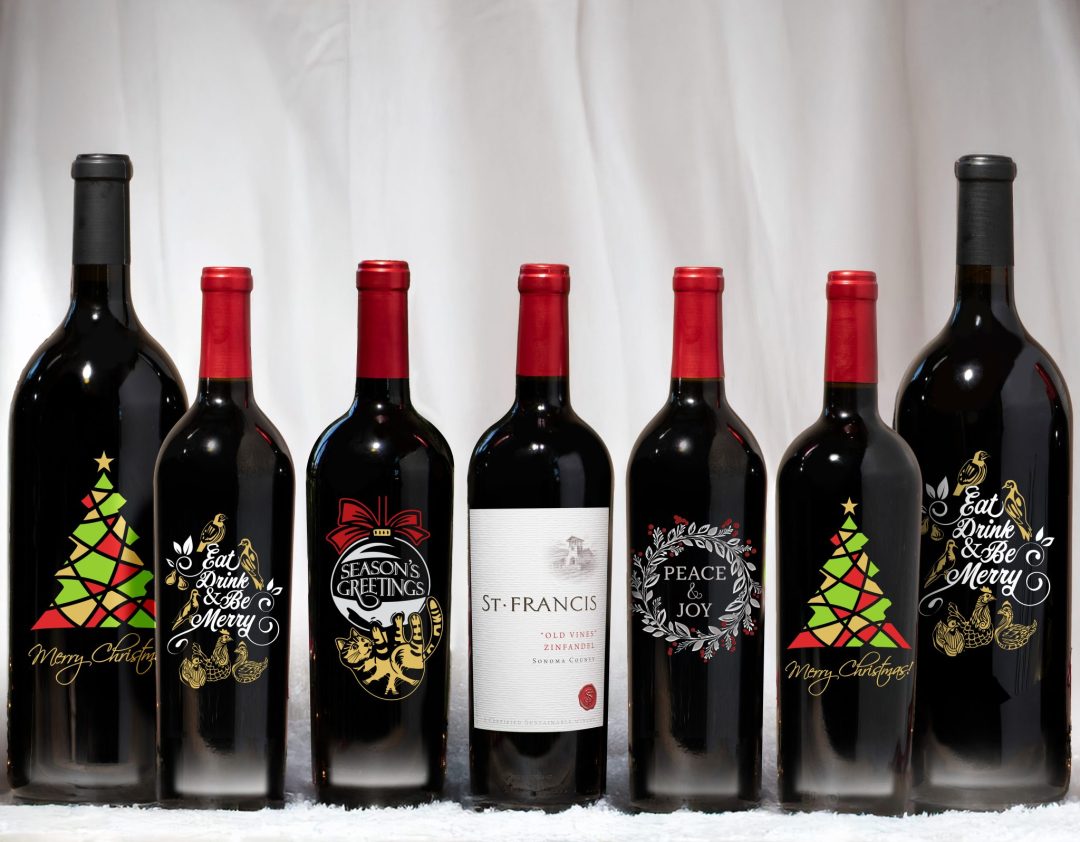 Etched Bottle Wine gifts