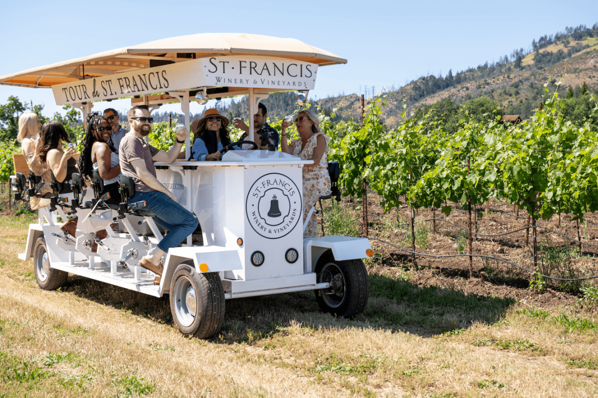 The trolley tasting at St. Francis Winery is a must do